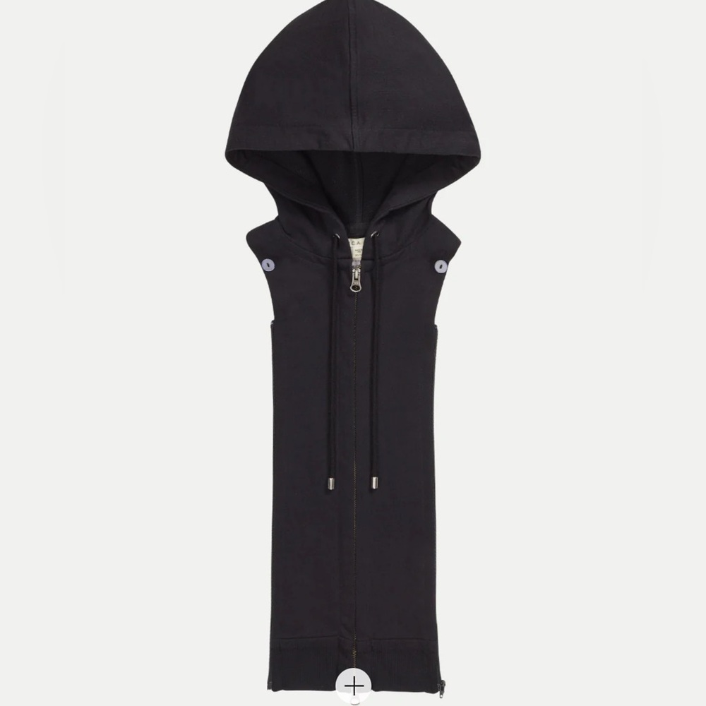 Veronica Beard Black hoodie Zip Hoodie Dickey Insert One Size 100 % cotton nwt